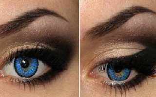 Какую цветовую гамму подобрать для красивого вечернего макияжа для голубых глаз?