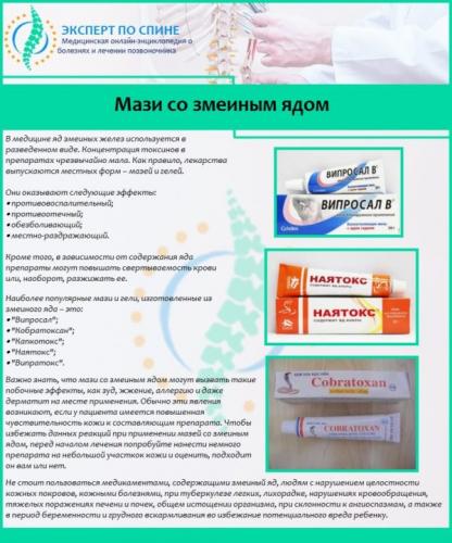 Мази со змеиным ядом