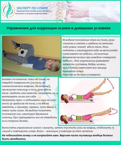 Упражнения для коррекции осанки в домашних условиях