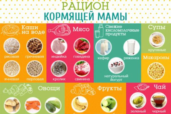 Рацион питания кормящей матери 